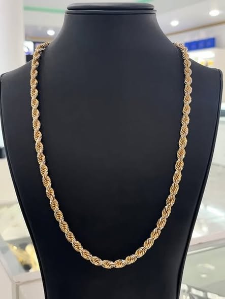 10K TWO TONE ROPE LINK CHAIN
