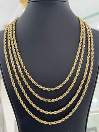10K TWO TONE ROPE LINK CHAINS